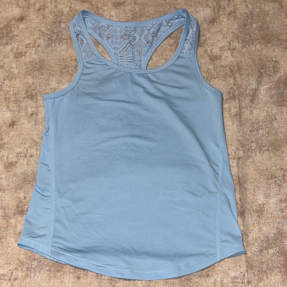 ZYIA Light Blue Lace Racerback Tank Top